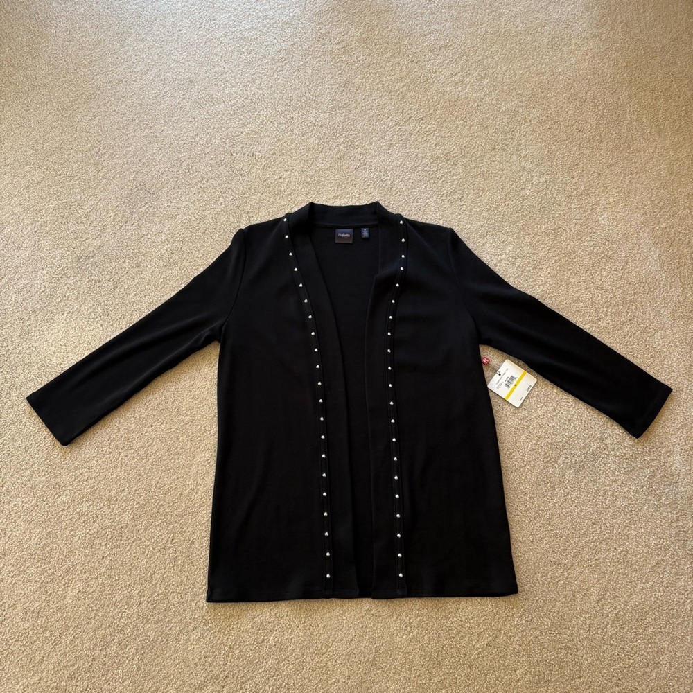 Rafaella Black Cardigan with Stud Accents